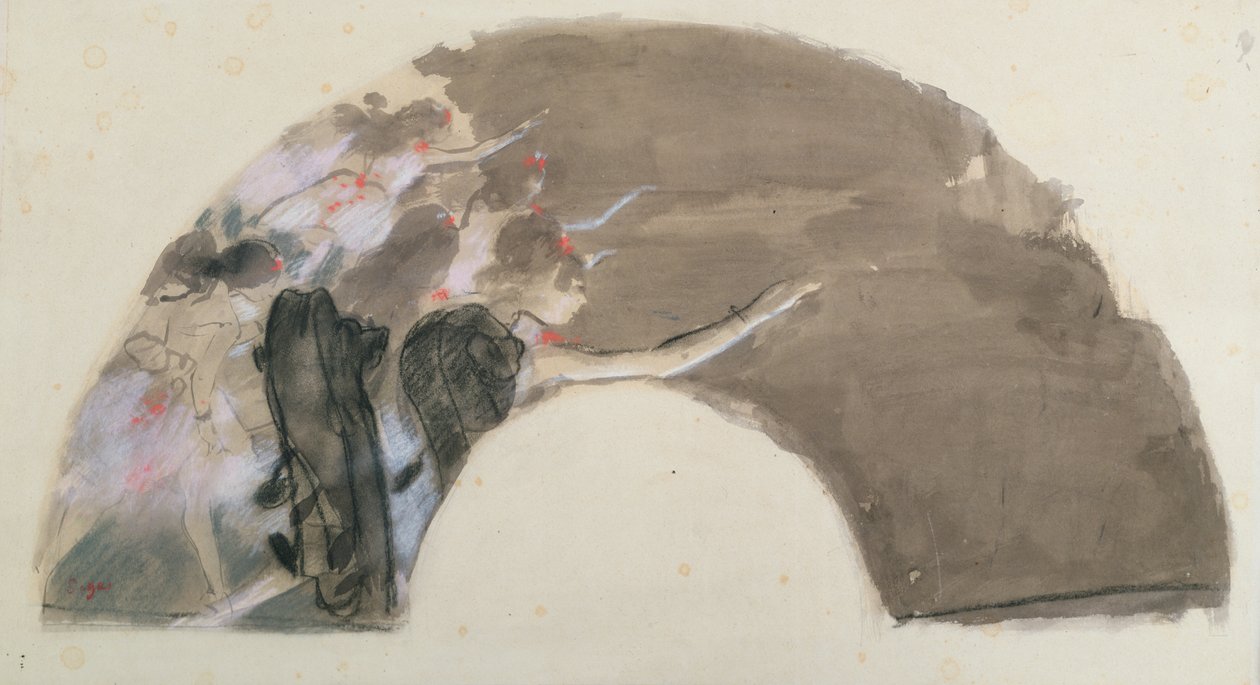 Skiss för en fläkt, ca 1879 (pastell och krita) av Edgar Degas