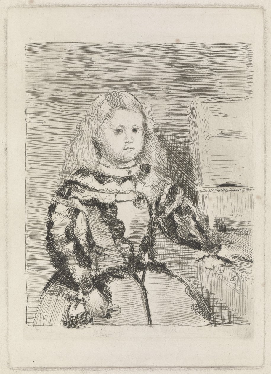 Infanta Margarita, 1860-1 (etsning och torrnål) av Edgar Degas