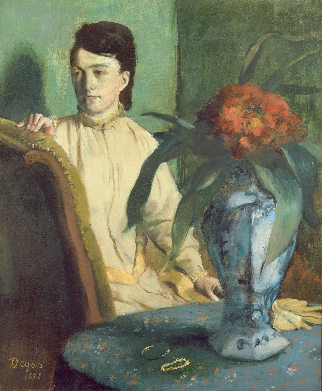 Kvinna med den orientaliska vasen, 1872 av Edgar Degas