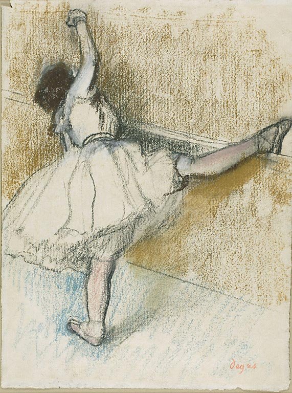 nDancer Stretching at the Barren av Edgar Degas