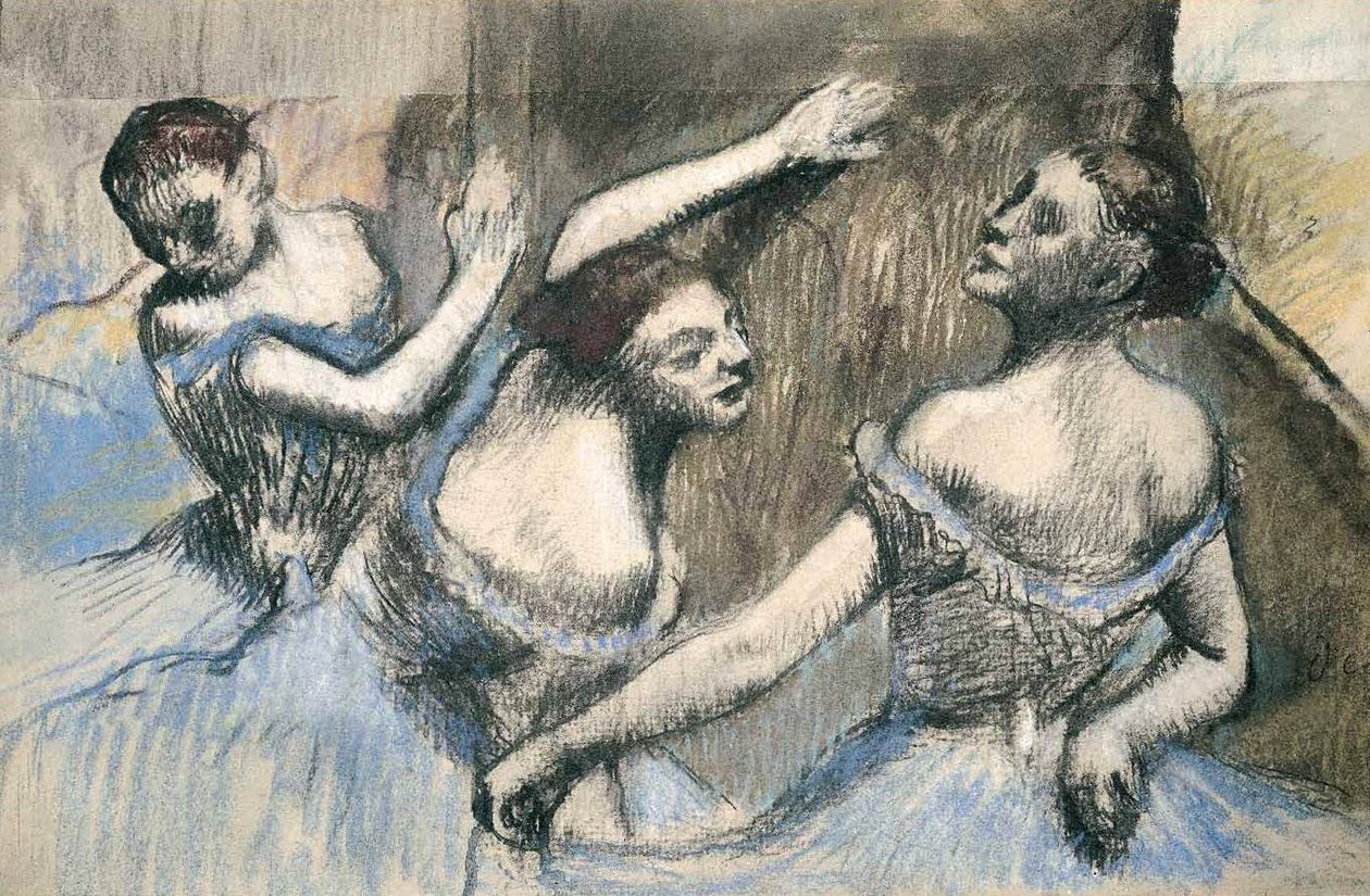 tre ballerine av Edgar Degas