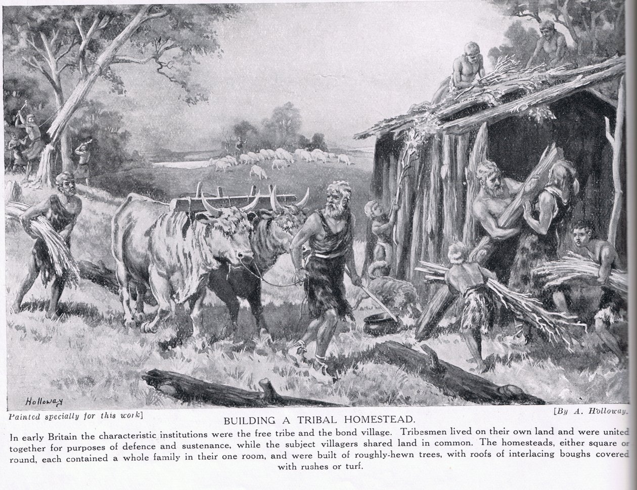 Building a Tribal Homestead, illustration från 