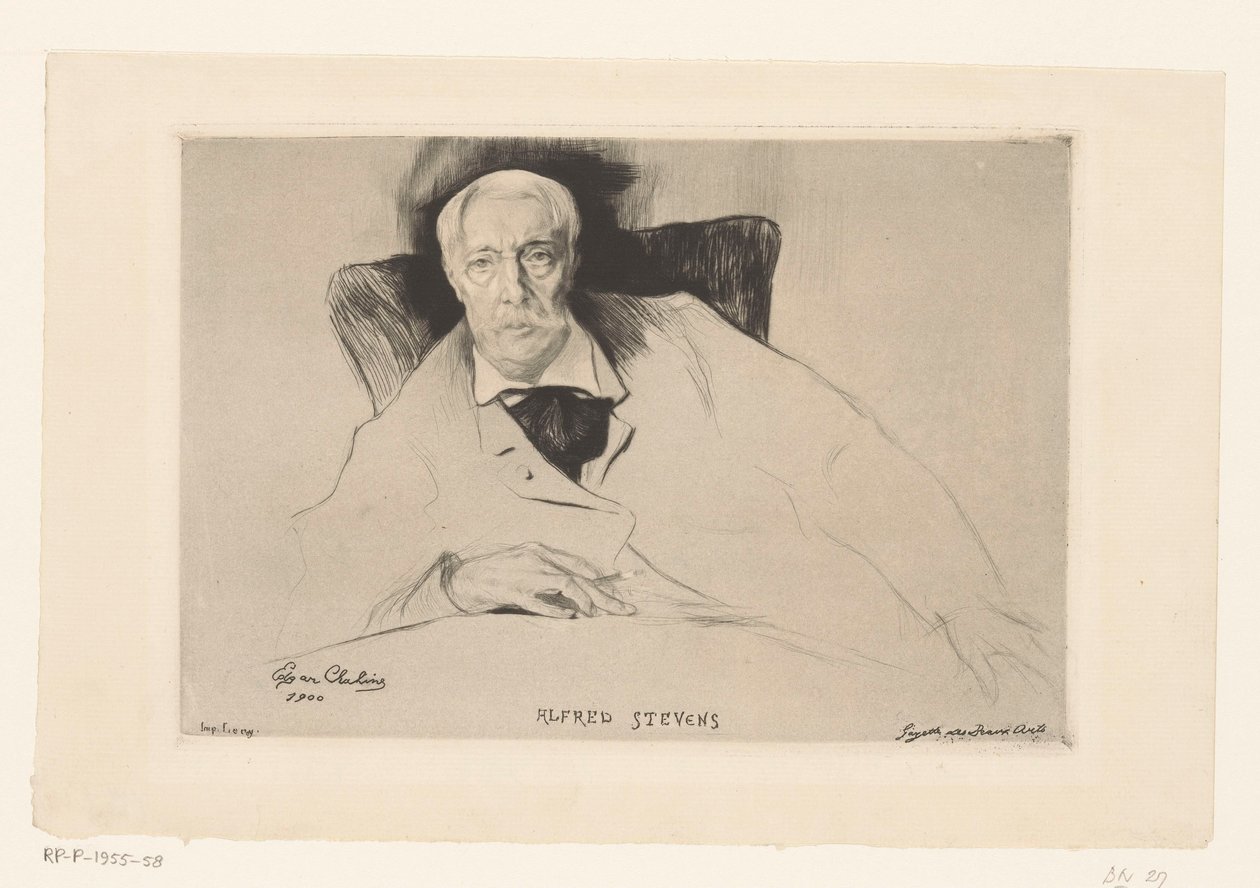 Porträtt av Alfred Stevens av Edgar Chahine