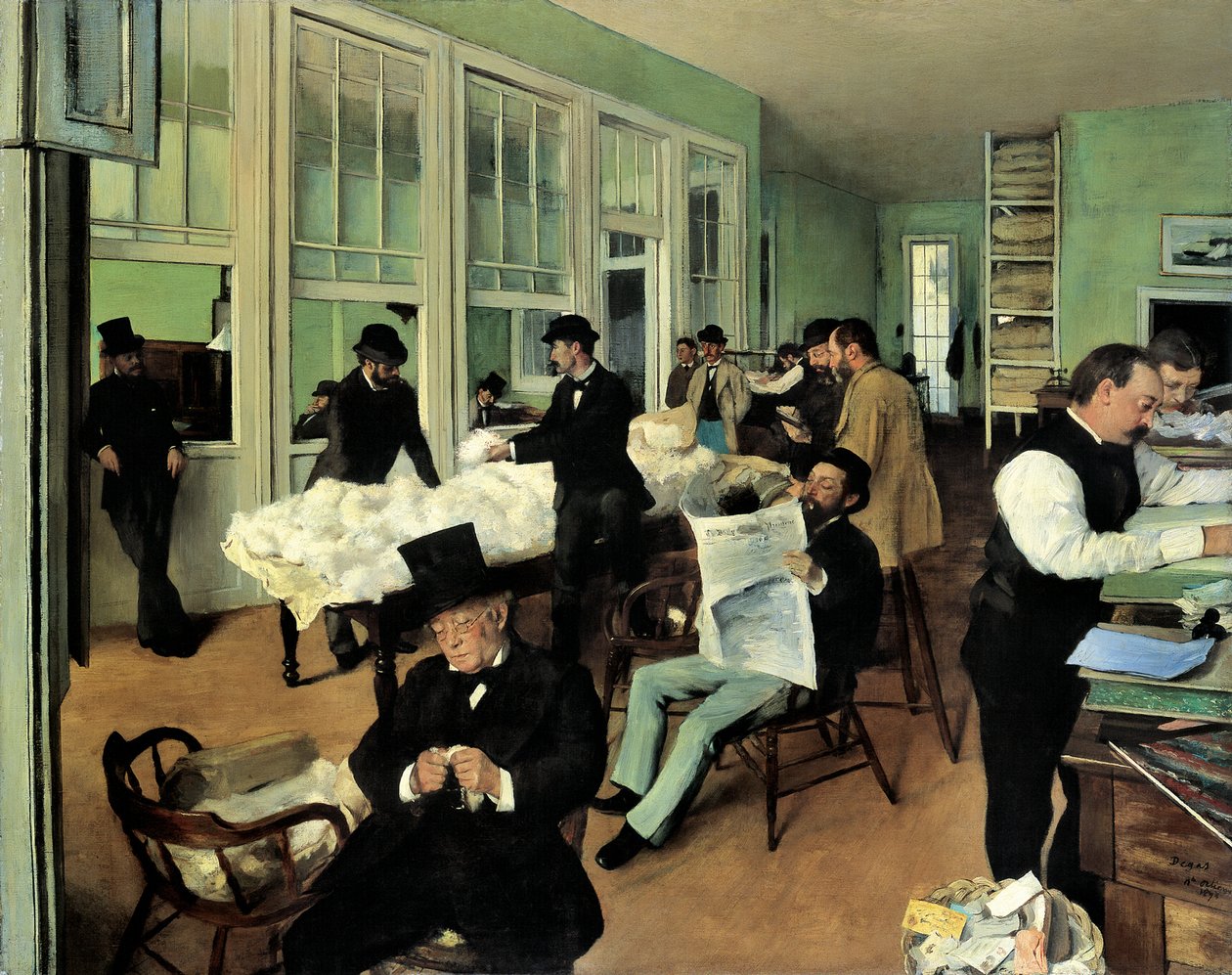 Ett bomullskontor i New Orleans Bomullskontoret i New Orleans, 1873 av Edgar Degas