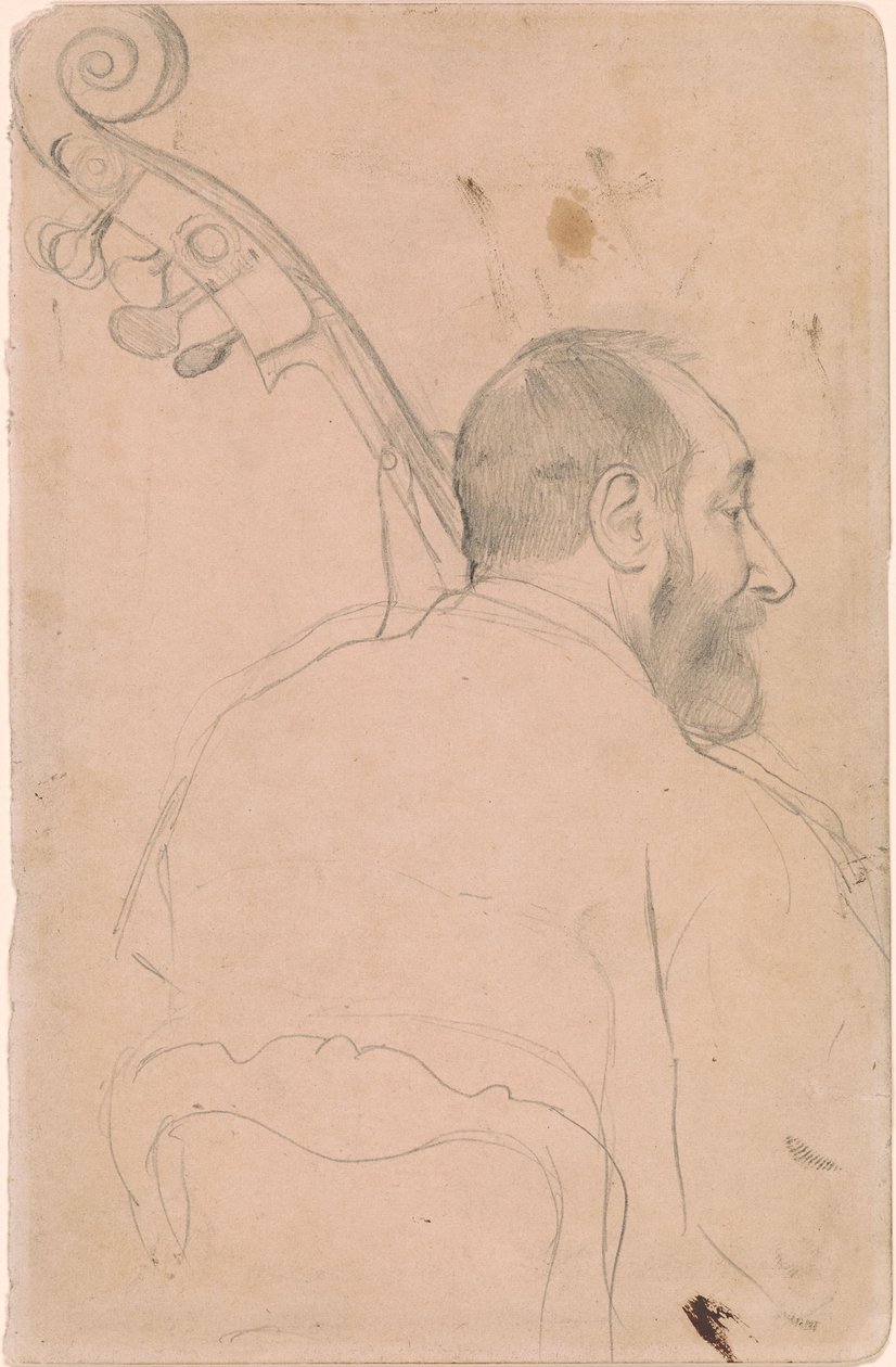 Achille Gouffe, kontrabasist på Parisoperan av Edgar Degas