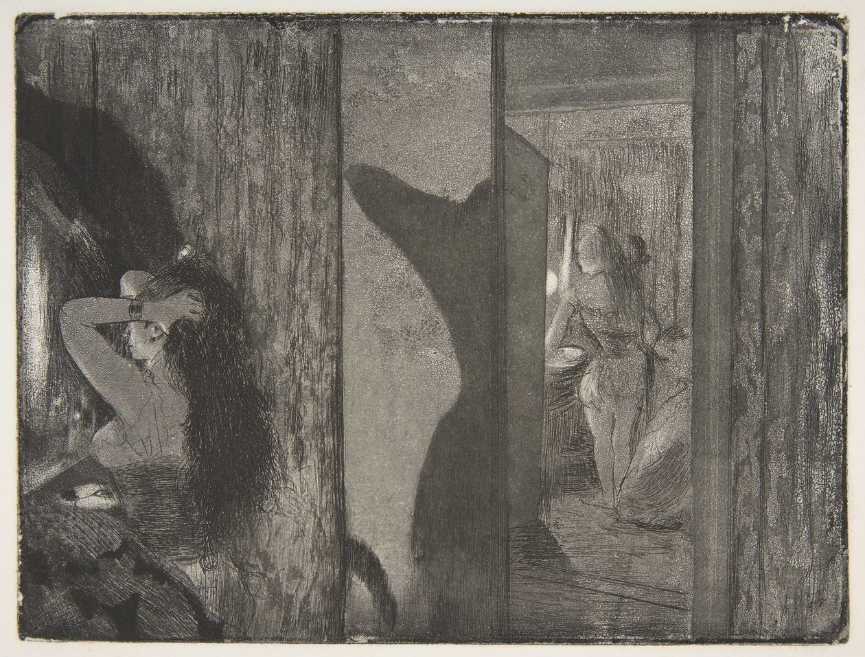 Skådespelerskor i sina omklädningsrum, 1879-80. av Edgar Degas