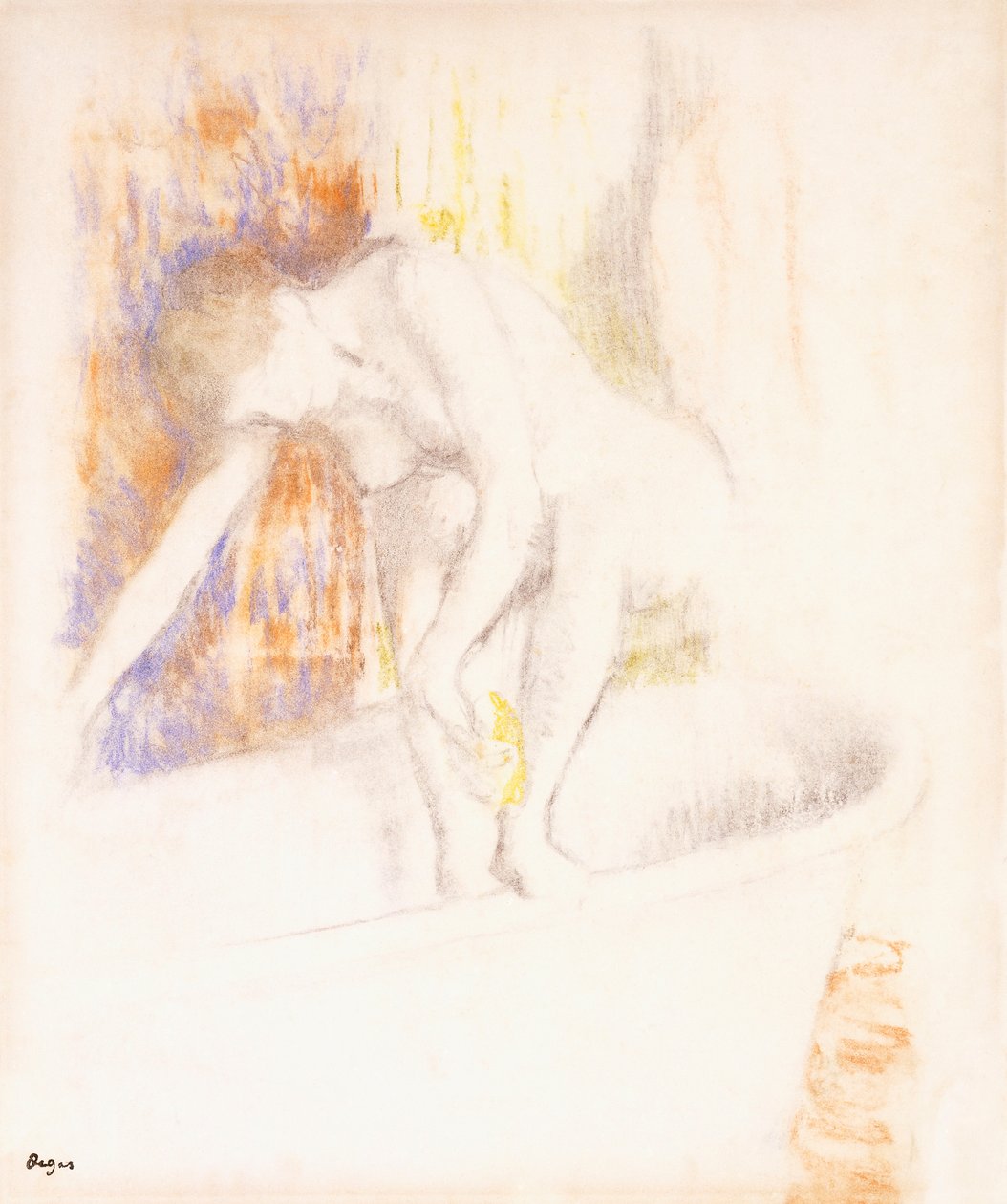 Efter badet, 1890-1900 av Edgar Degas