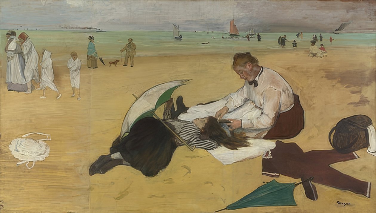 På stranden. Omkring 1869-70 av Edgar Degas