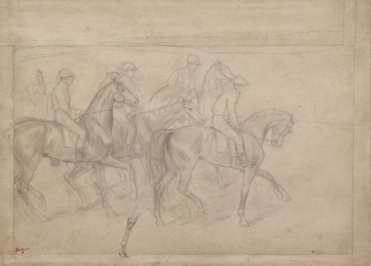 Vid loppen, c.1860-62 av Edgar Degas