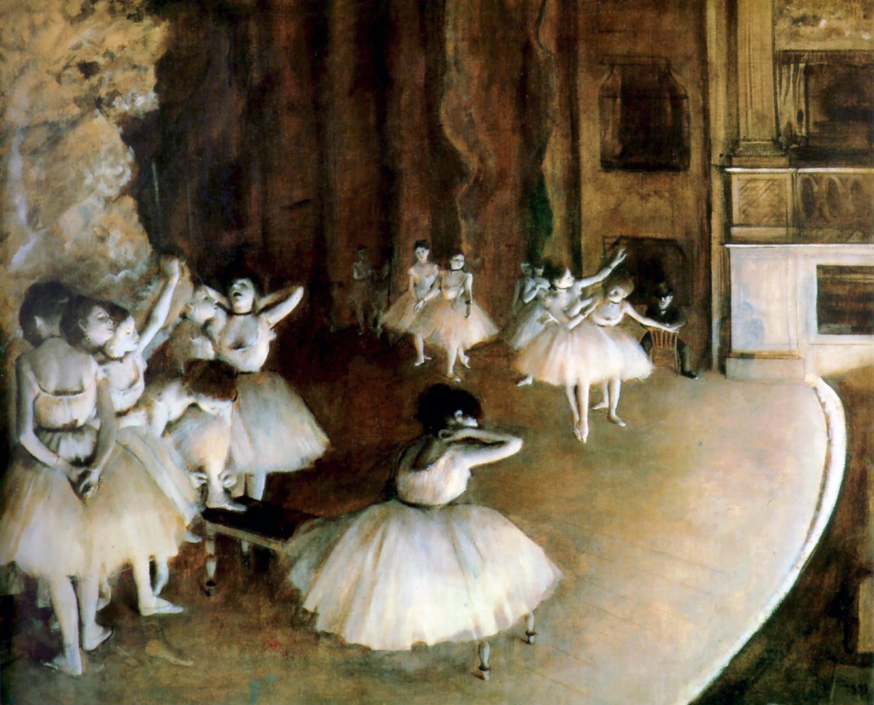 Balettrepetition på scenen, 1874. av Edgar Degas