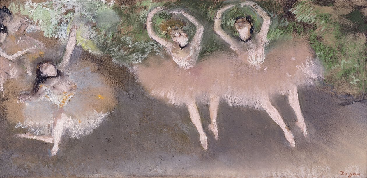 Balettscen, ca 1879 (pastell över monotypi på papper) av Edgar Degas