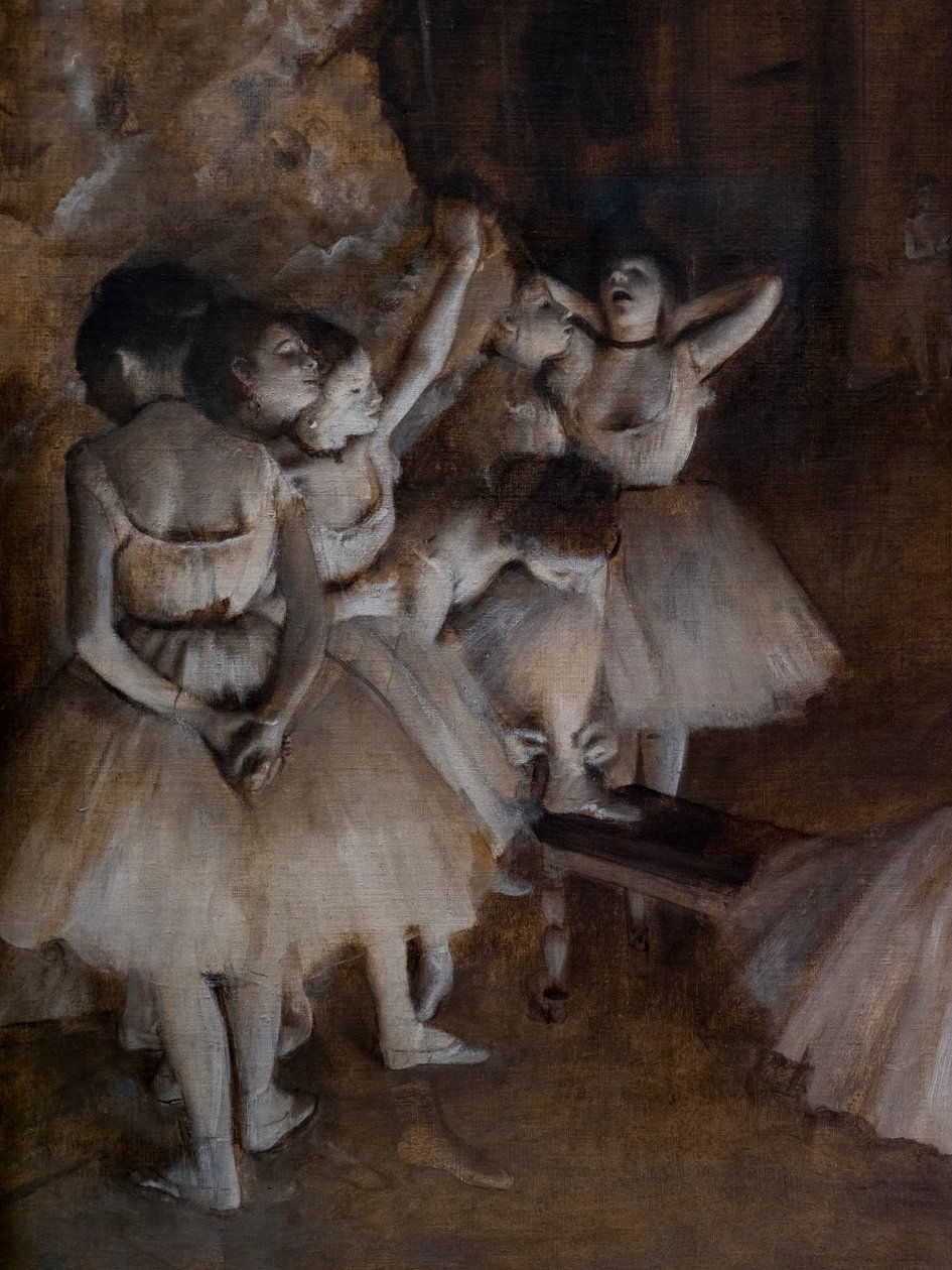Balettupprepning på scenen (detalj). 1874. Olja på duk. av Edgar Degas