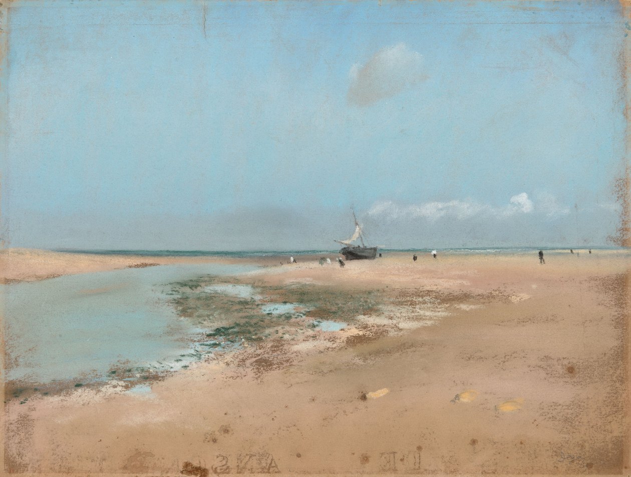 Strand vid lågvatten (mynningen av floden) av Edgar Degas