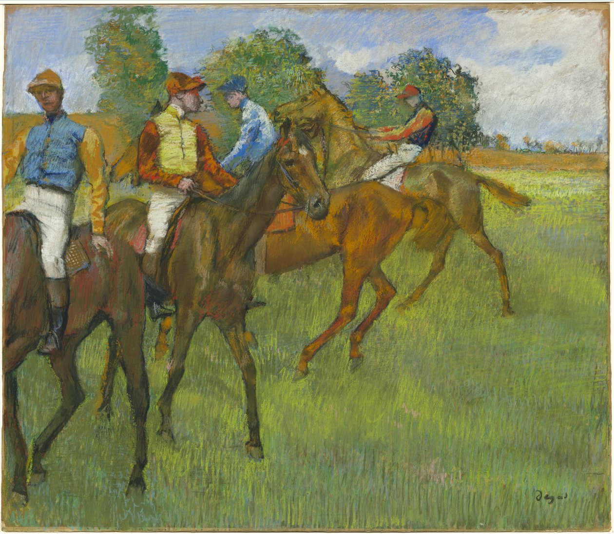 Före loppet, ca 1887-89 (pastell på papper) av Edgar Degas
