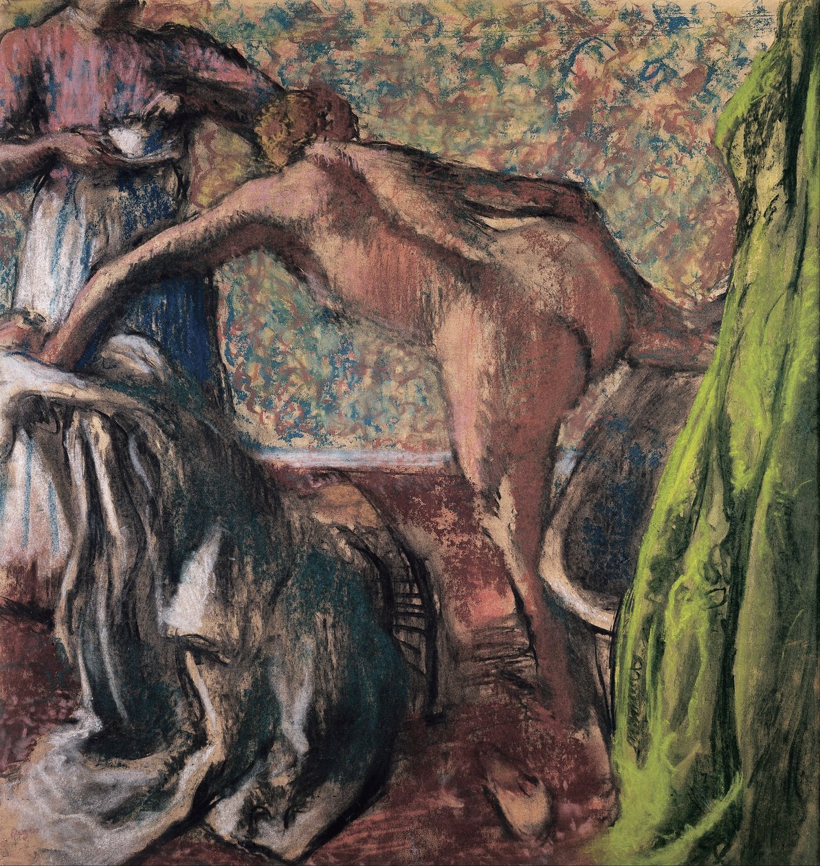 Frukost efter badet (Badet) av Edgar Degas