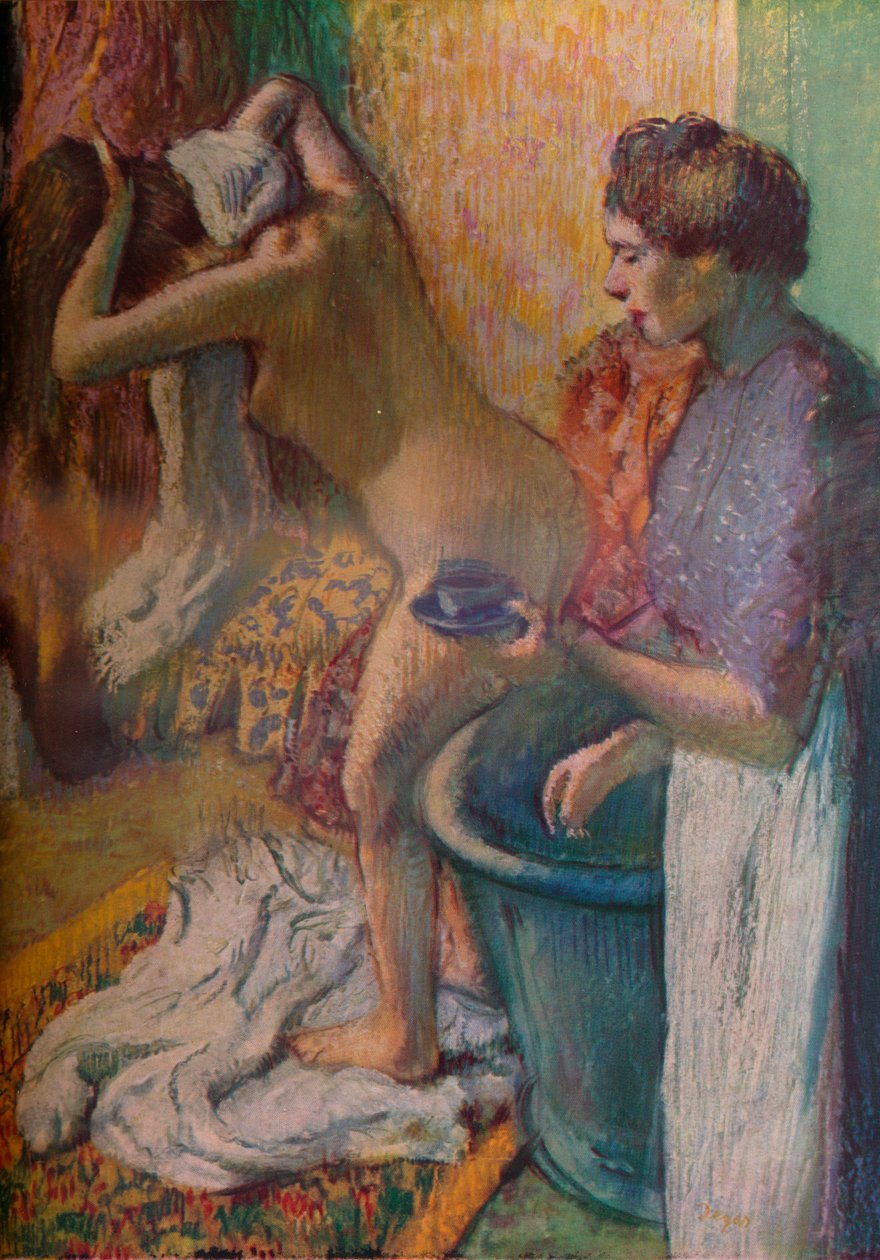 Frukost efter ett bad, 1883 av Edgar Degas