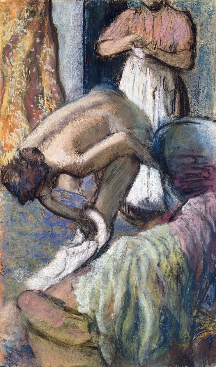 Frukost efter badet av Edgar Degas