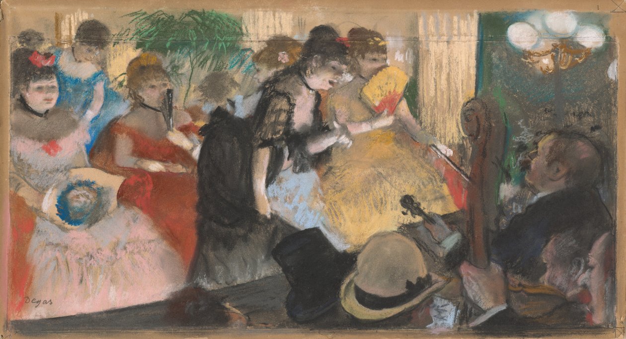 Cafe-Concert (Cabaret), c.1876-77 (pastell över monotypi på papper och kartong) av Edgar Degas