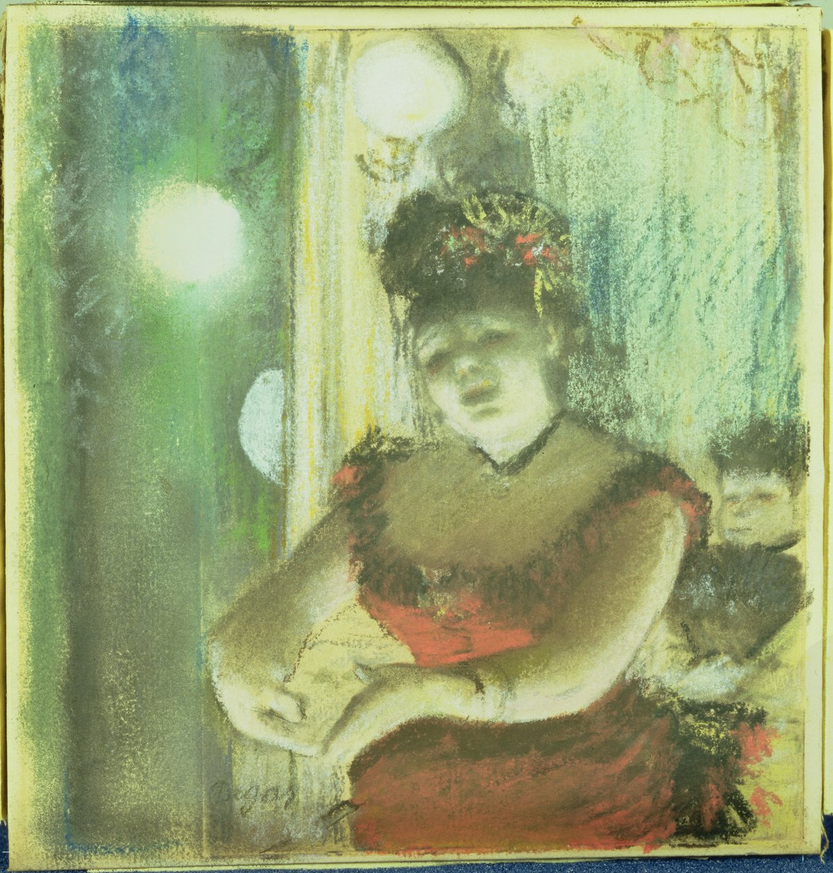Café-konsertsångare, ca 1878 av Edgar Degas