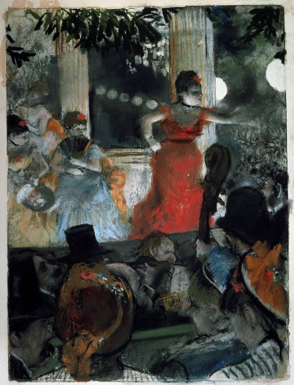 Cafékonsert på Les Ambassadeurs Målning av Edgar Degas (1834-1917) 1877 Dim 37x27 cm Lyon, Museum of Fine Arts av Edgar Degas