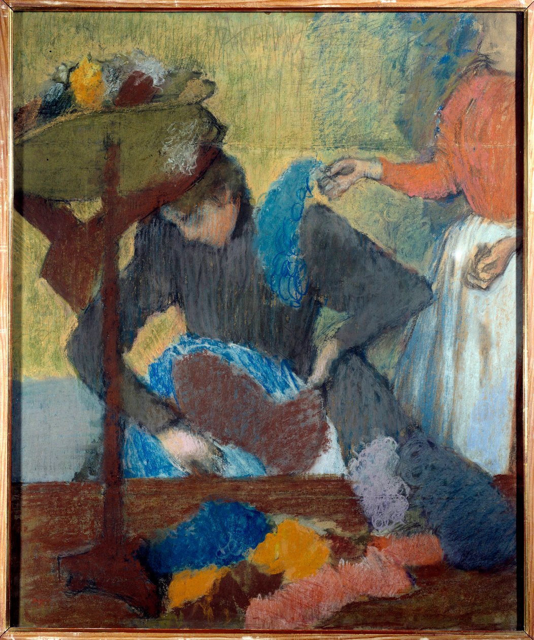 Chez la modist Pastel av Edgar Degas (1834-1917) 1898 Sön. 0,91x0,75 m Paris, Orsay-museet av Edgar Degas
