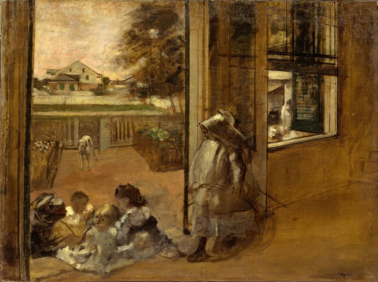Gården till ett hus (New Orleans) av Edgar Degas