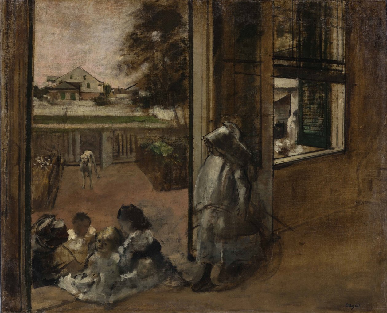 Gården till ett hus i New Orleans, 1872-1873. av Edgar Degas