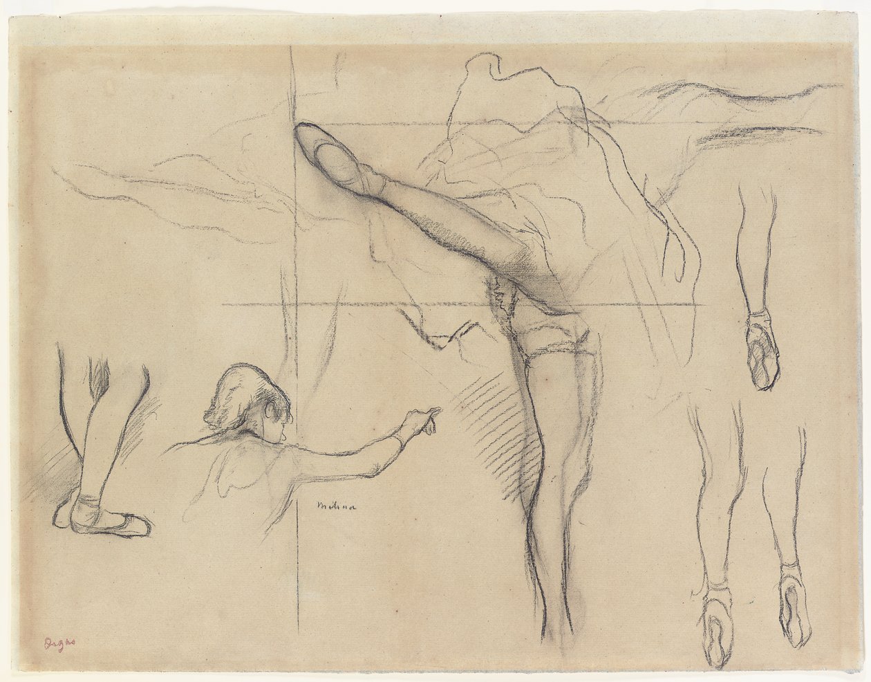 Dansare - sex skisser av Edgar Degas