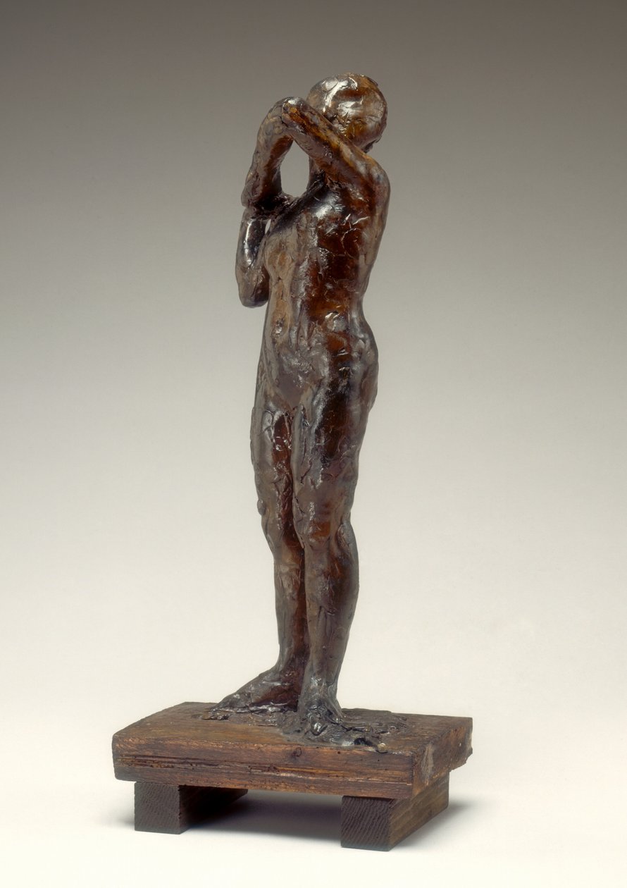 Dansare som justerar axelremmen på sitt liv, 1880-1890-talet. av Edgar Degas