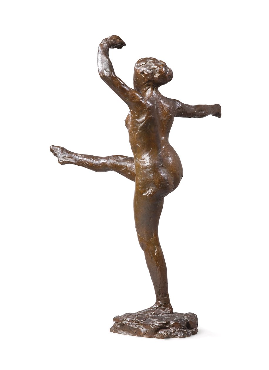 Dansare, fjärde position fram, på vänster ben, tredje studien av Edgar Degas