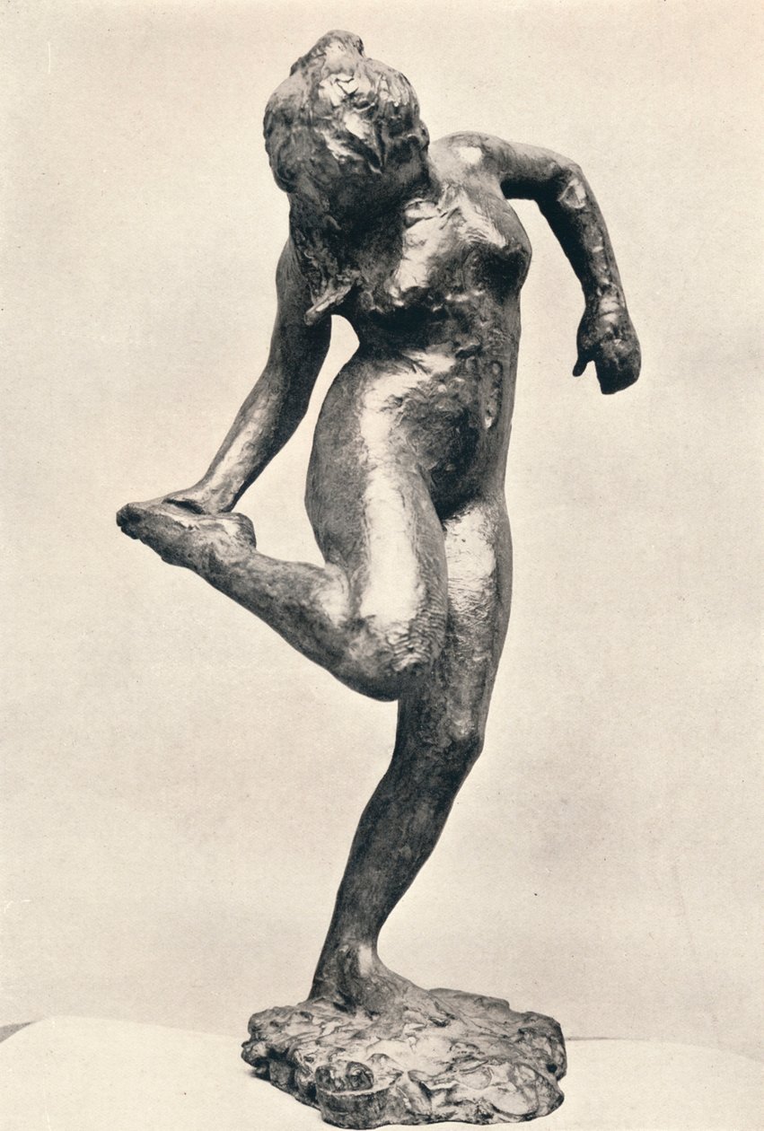 Dansare tittar på sin högra fotsula, c1900 av Edgar Degas