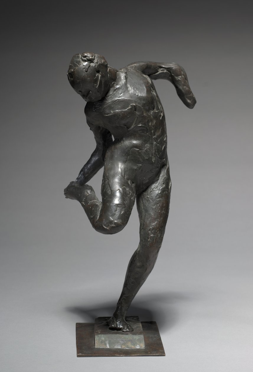 Dansare tittar på sin högra fotsula, 1896-1897 av Edgar Degas