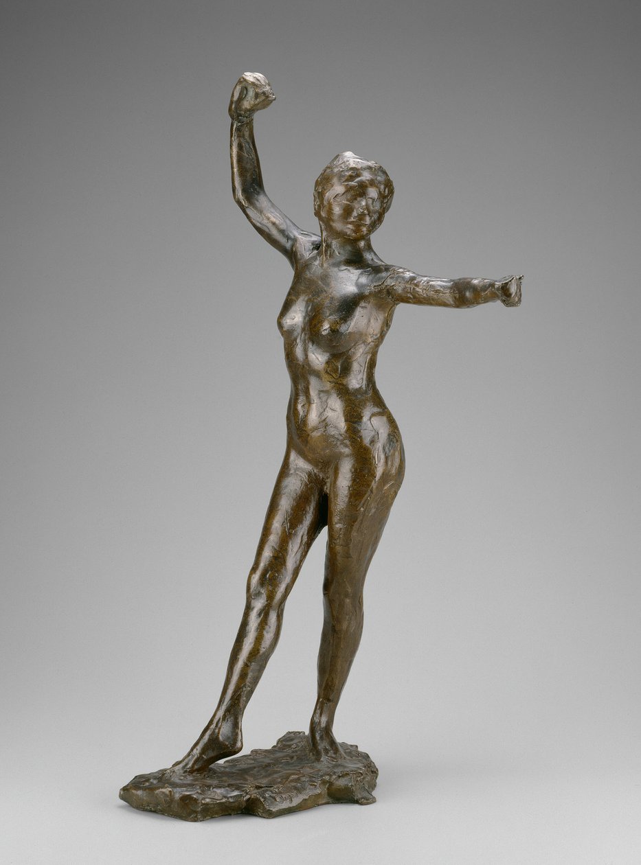 Dansare redo att dansa, Right Foot Forward, modellerad 1882-95 cast 191921. av Edgar Degas