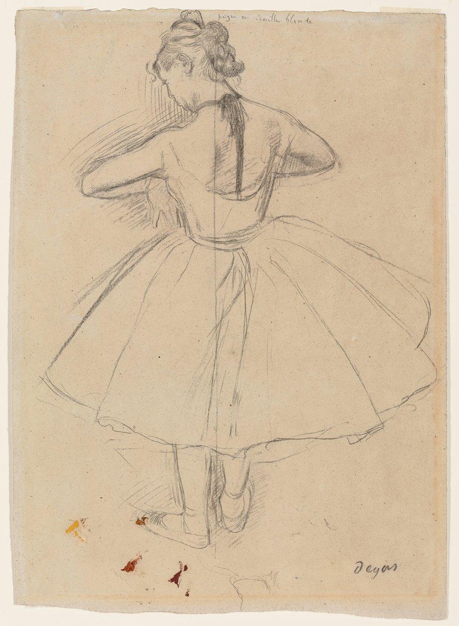 Dansare stående, bakifrån; Stående dansare, bakifrån, 1872-1873 av Edgar Degas