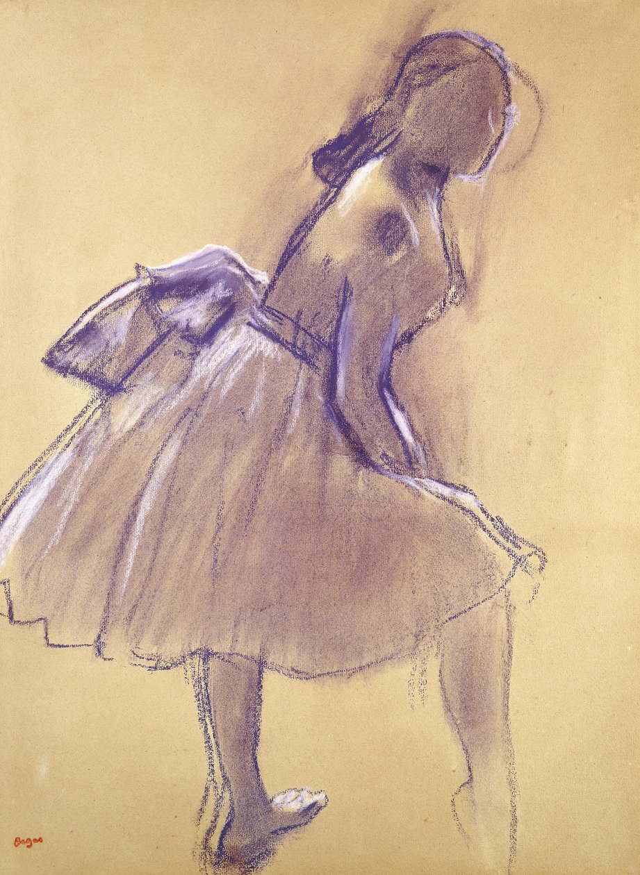 Dansare stående, i profil; Stående dansare, i profil, c.1880 av Edgar Degas