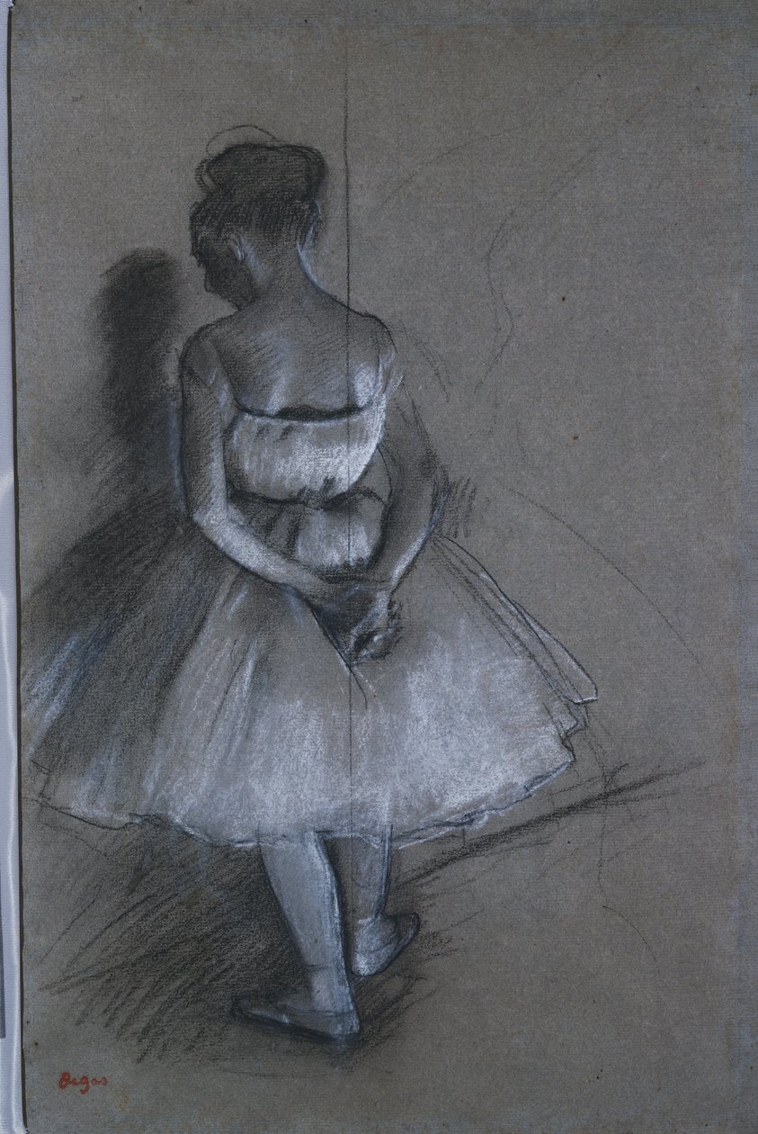 Dansare som står med händerna i kors bakom ryggen, 1874 av Edgar Degas