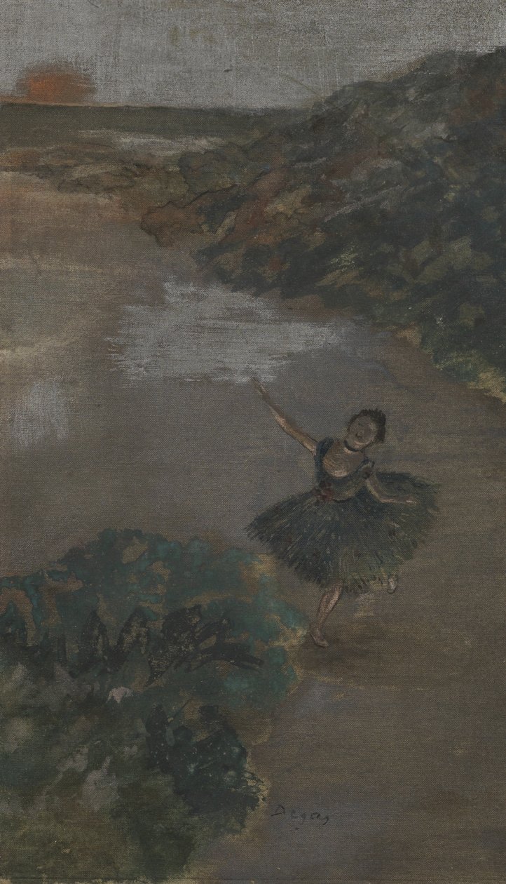 Dancer on a Stage, ca 1879 (gouache på siden) av Edgar Degas