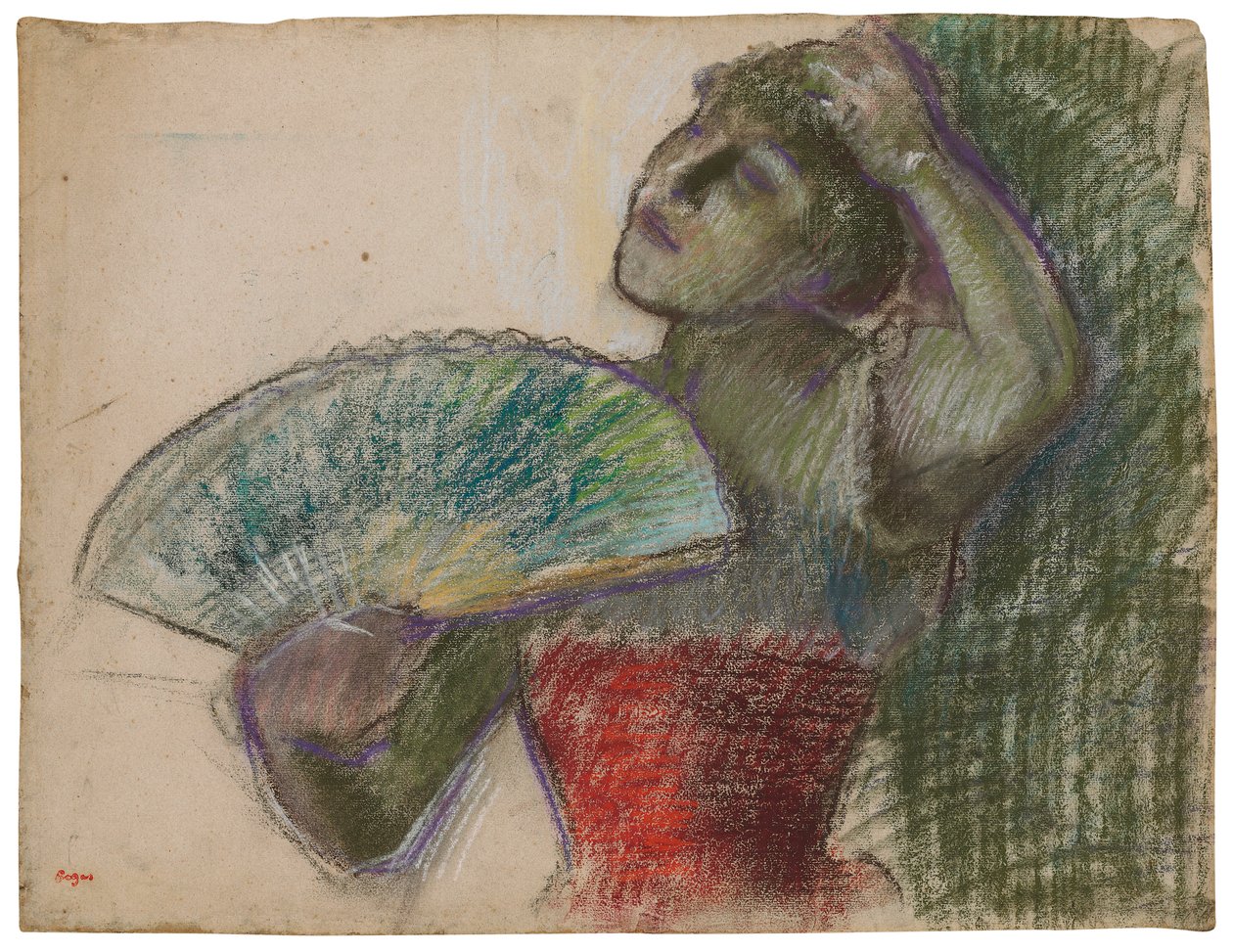Dansare med en fläkt; Fandansare, ca 1894 av Edgar Degas
