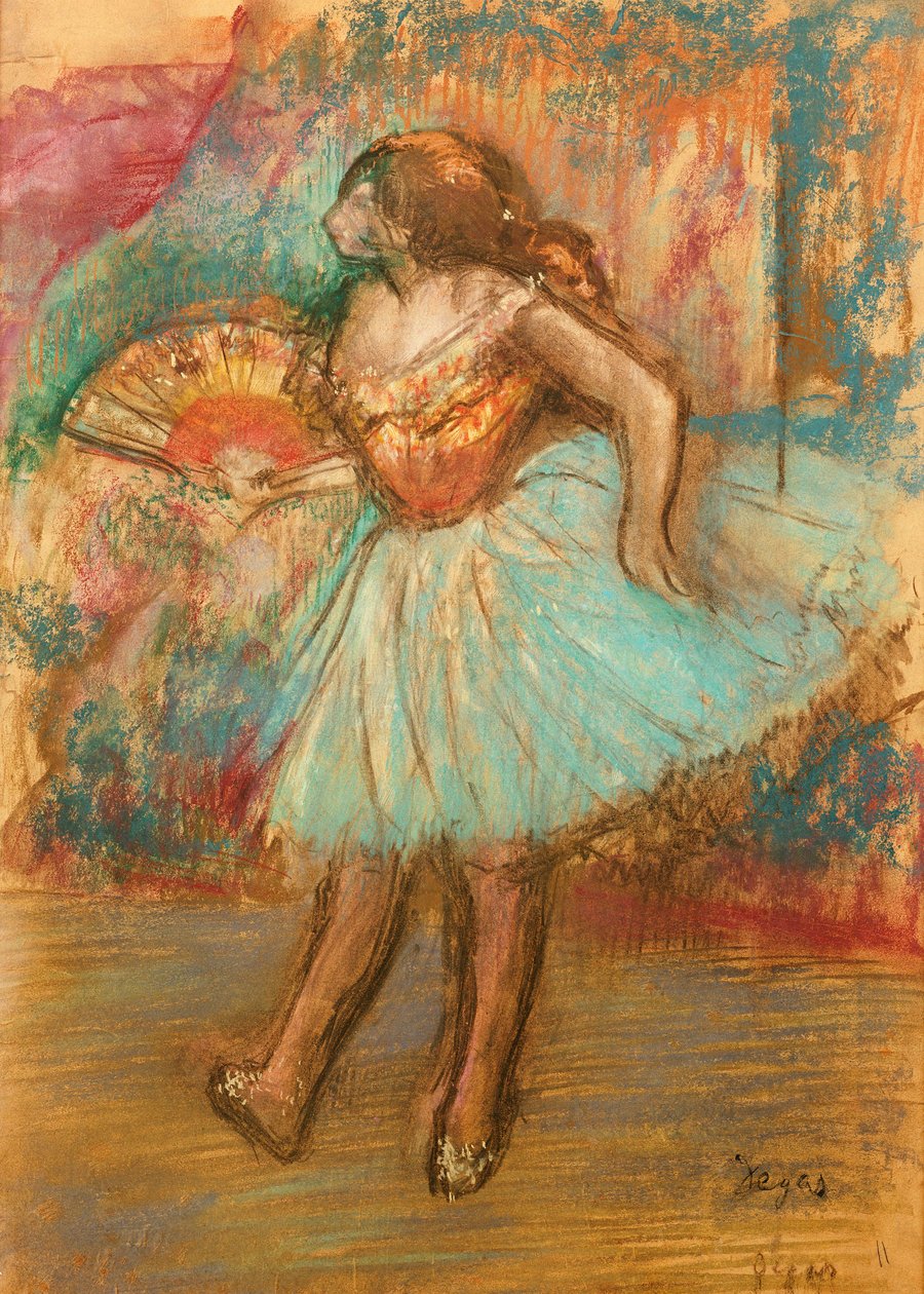 Dansare med en fan, ca 1895-1900 av Edgar Degas