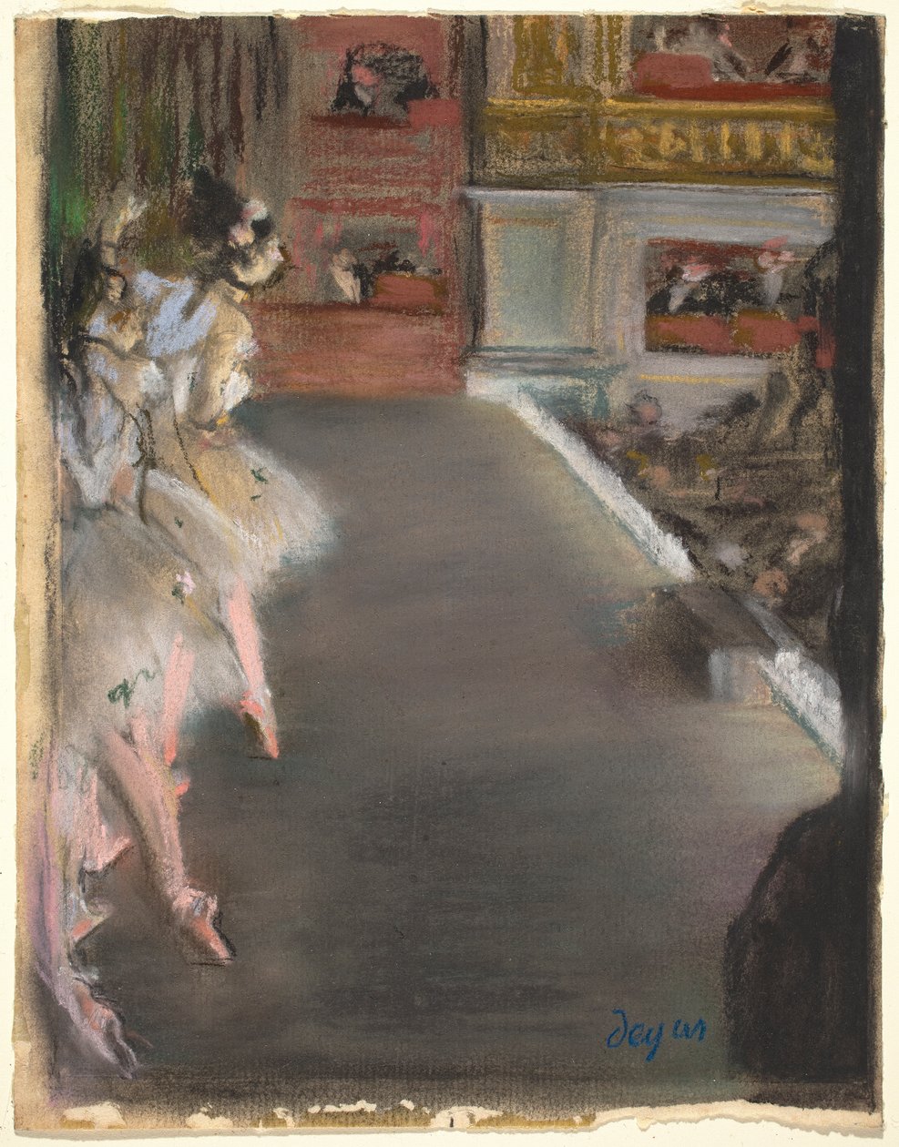 Dansare vid Gamla Operahuset, ca 1877 (pastell över monotypi på lagt papper) av Edgar Degas