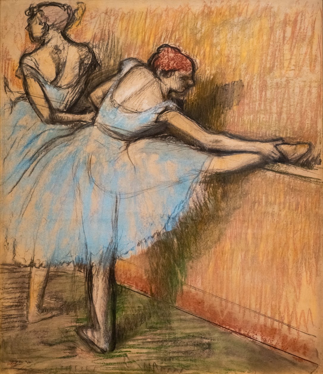 Dansare vid rodret. Omkring 1900. Kol och pastell på kalkerpapper limma i sin helhet på kartong. av Edgar Degas