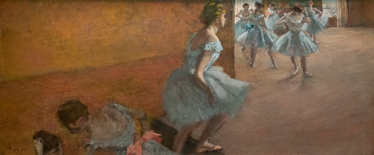 Dansare som klättrar i en trappa. Mellan 1886 och 1888. Olja på duk. av Edgar Degas
