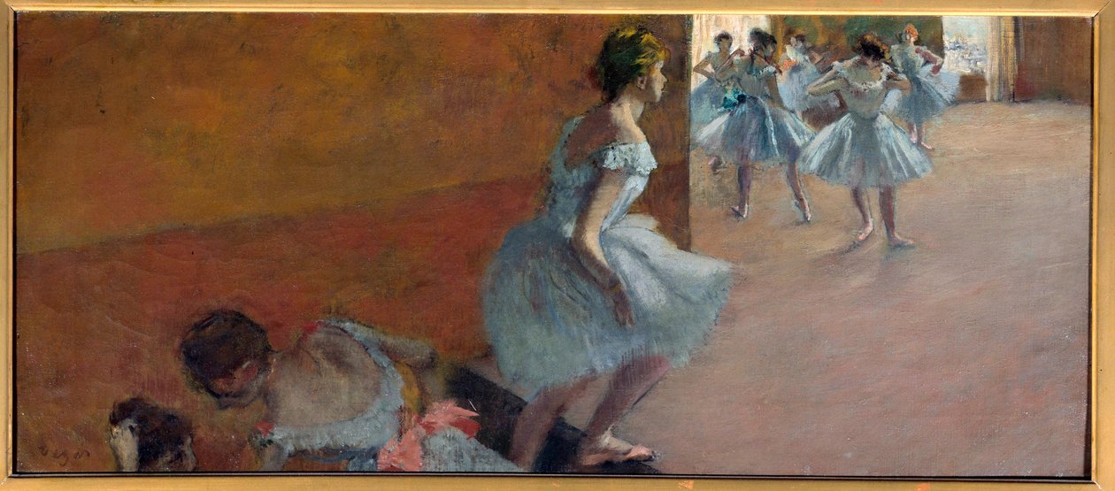 Dansare som klättrar i trappan Målning av Edgar Degas (1834-1917) av Edgar Degas