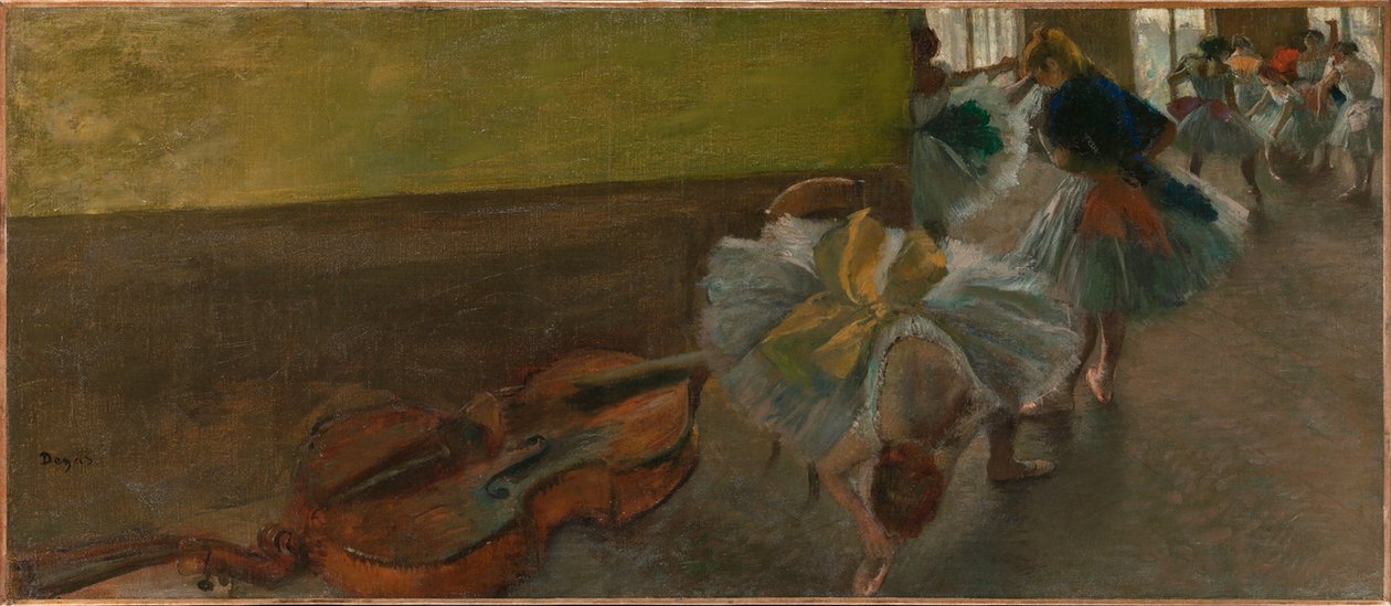 Dansare i replokalen med kontrabas, ca 1882–85 (olja på duk) av Edgar Degas