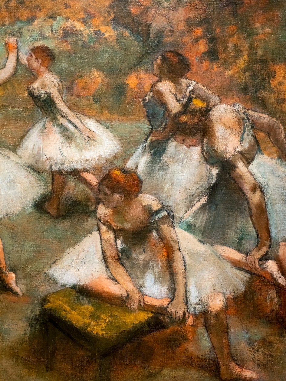 Dansare på scenen (detalj). Omkring 1889-1894. Olja på duk. av Edgar Degas