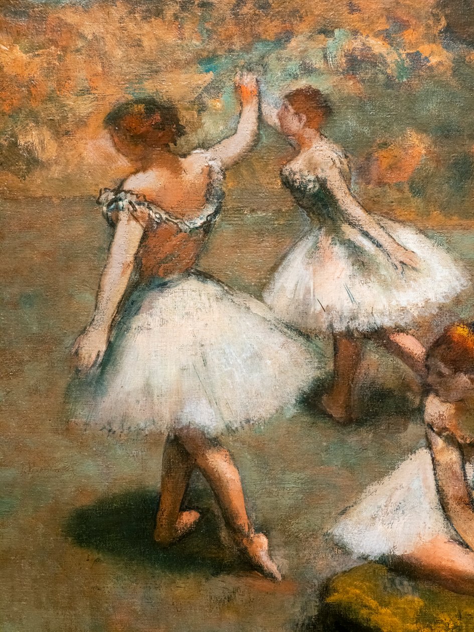 Dansare på scenen (detalj). Omkring 1889-1894. Olja på duk. av Edgar Degas