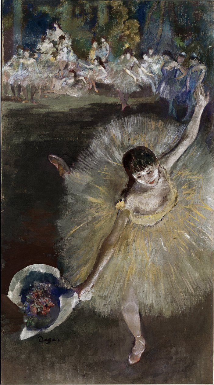 Dansande flicka (olja på duk) av Edgar Degas