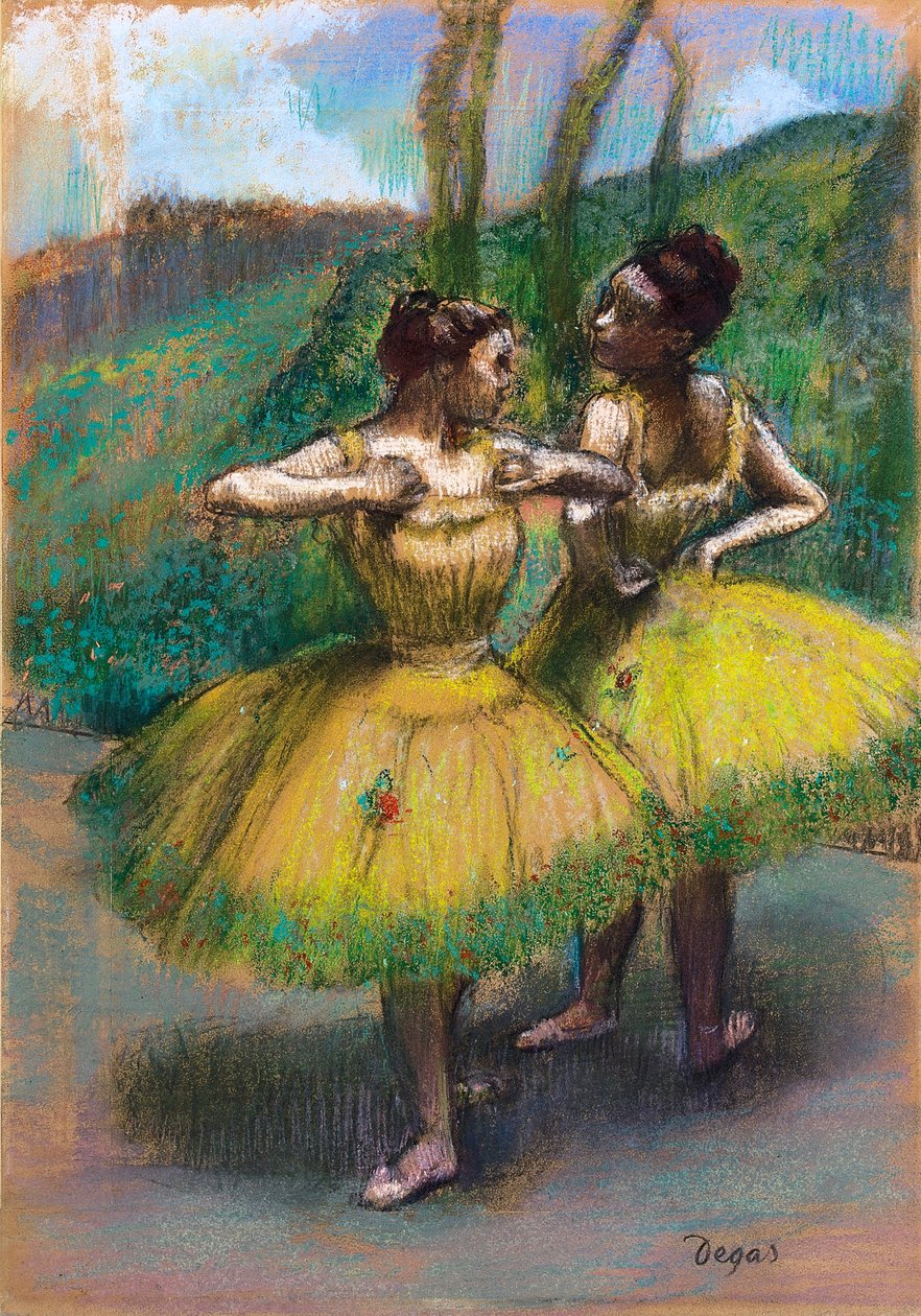 Två dansare i gula kjolar av Edgar Degas
