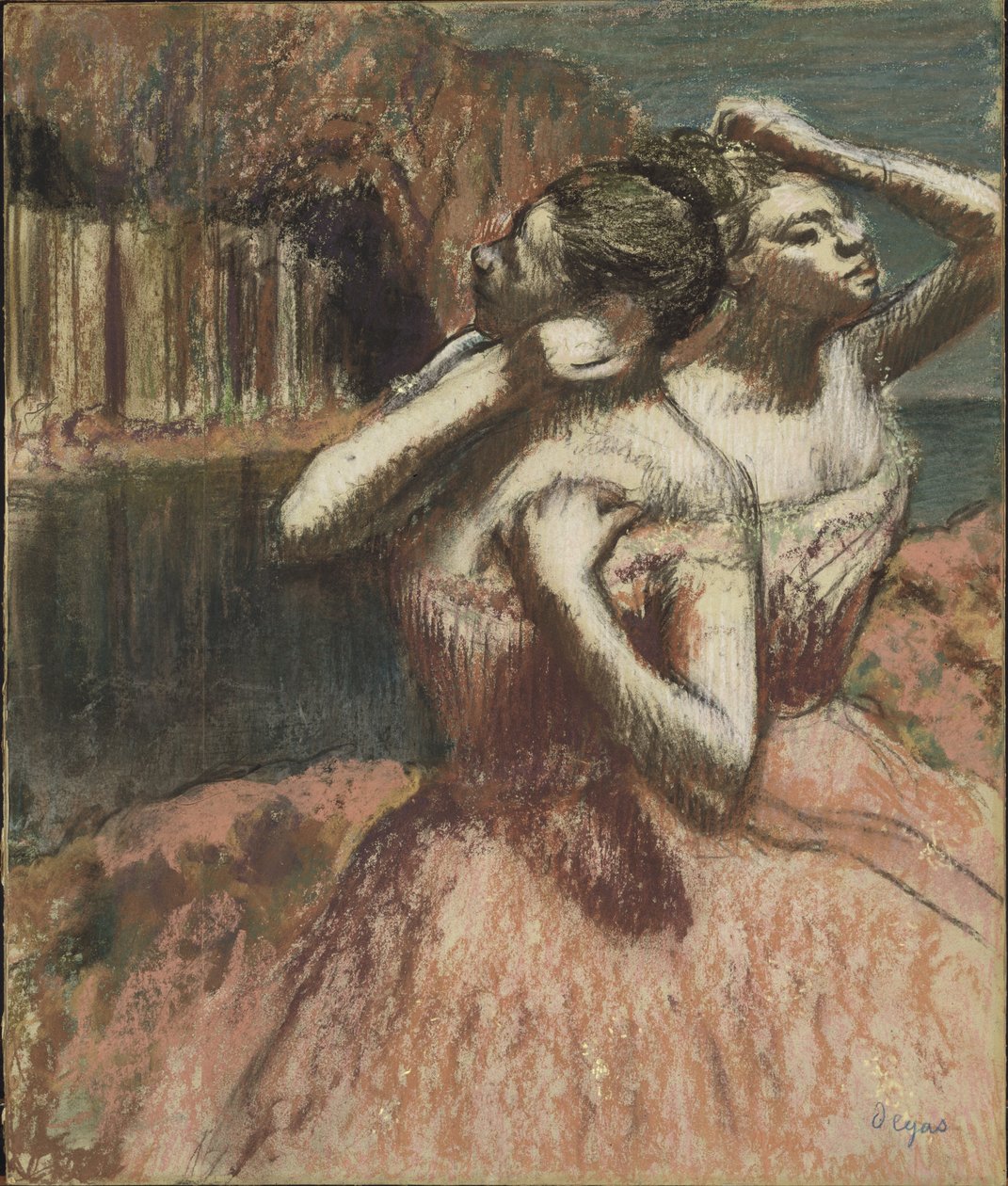 Deux danseuses - Two Dancers, av Degas, Edgar (1834-1917). Pastell på papper. Mått: 63,5x53 cm. Nationalmuseum Stockholm av Edgar Degas