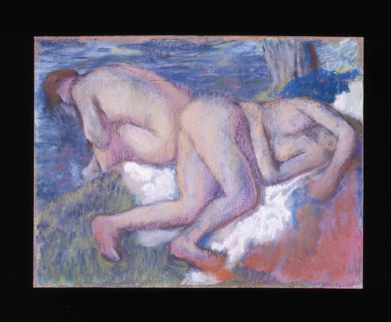Två kvinnor som badar Två kvinnor som badar, ca. 1895. av Edgar Degas